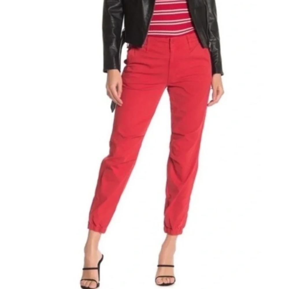 MOTHER The No Zip Misfit Pants Crop Jogger Marker Red 26 Cotton Streetwear NWT